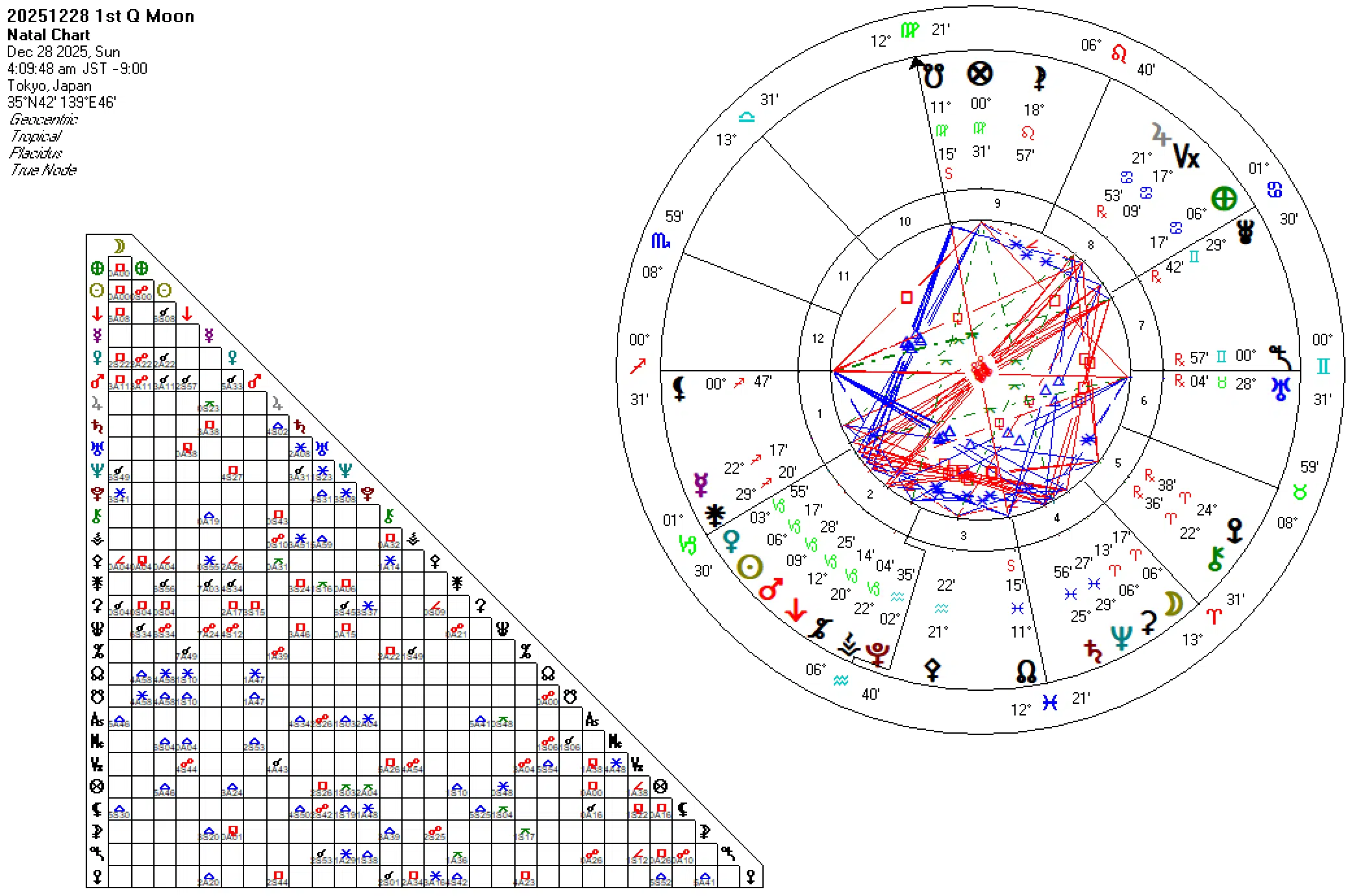 20251228牡羊座上弦の月